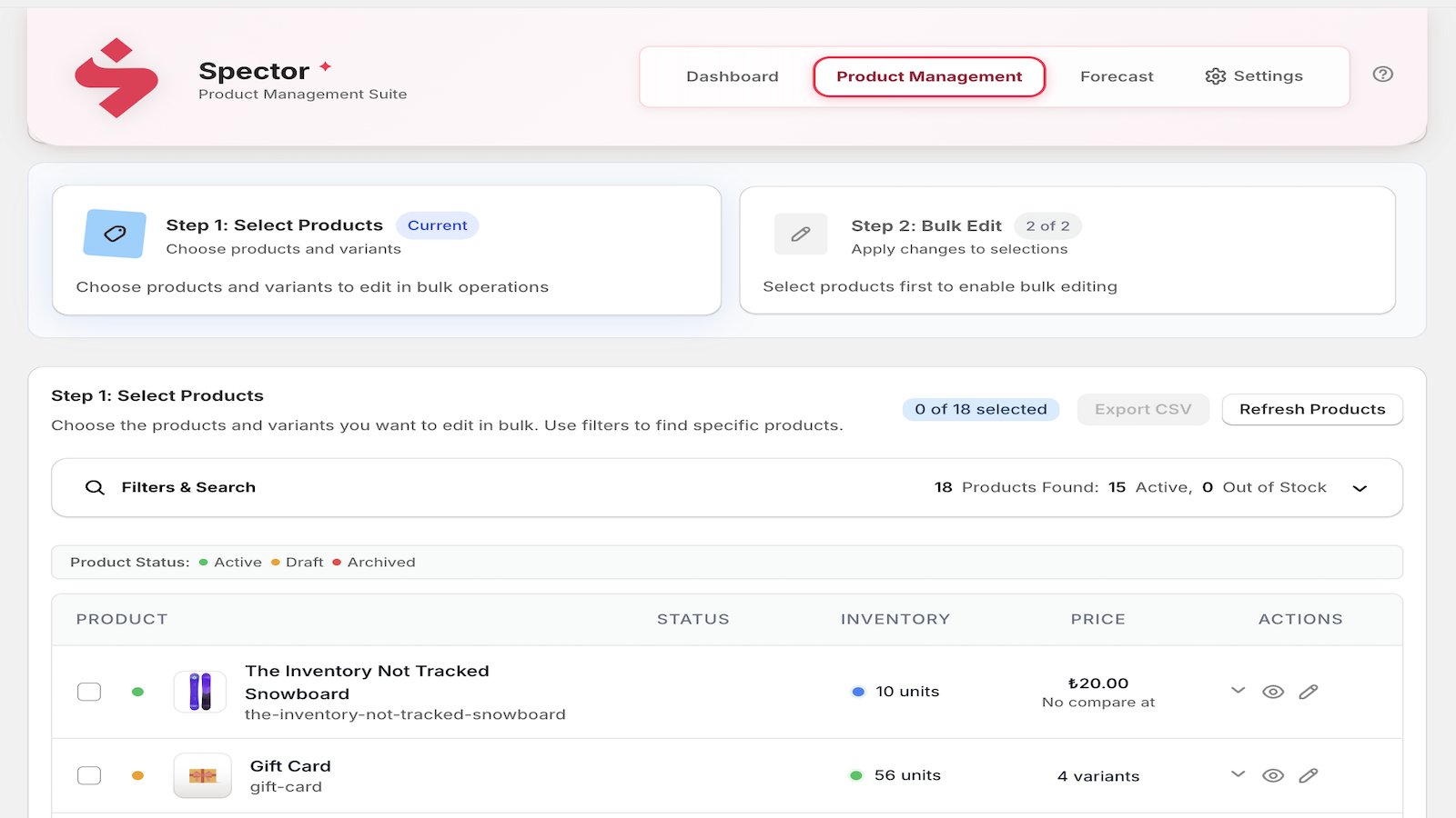 Spector product management